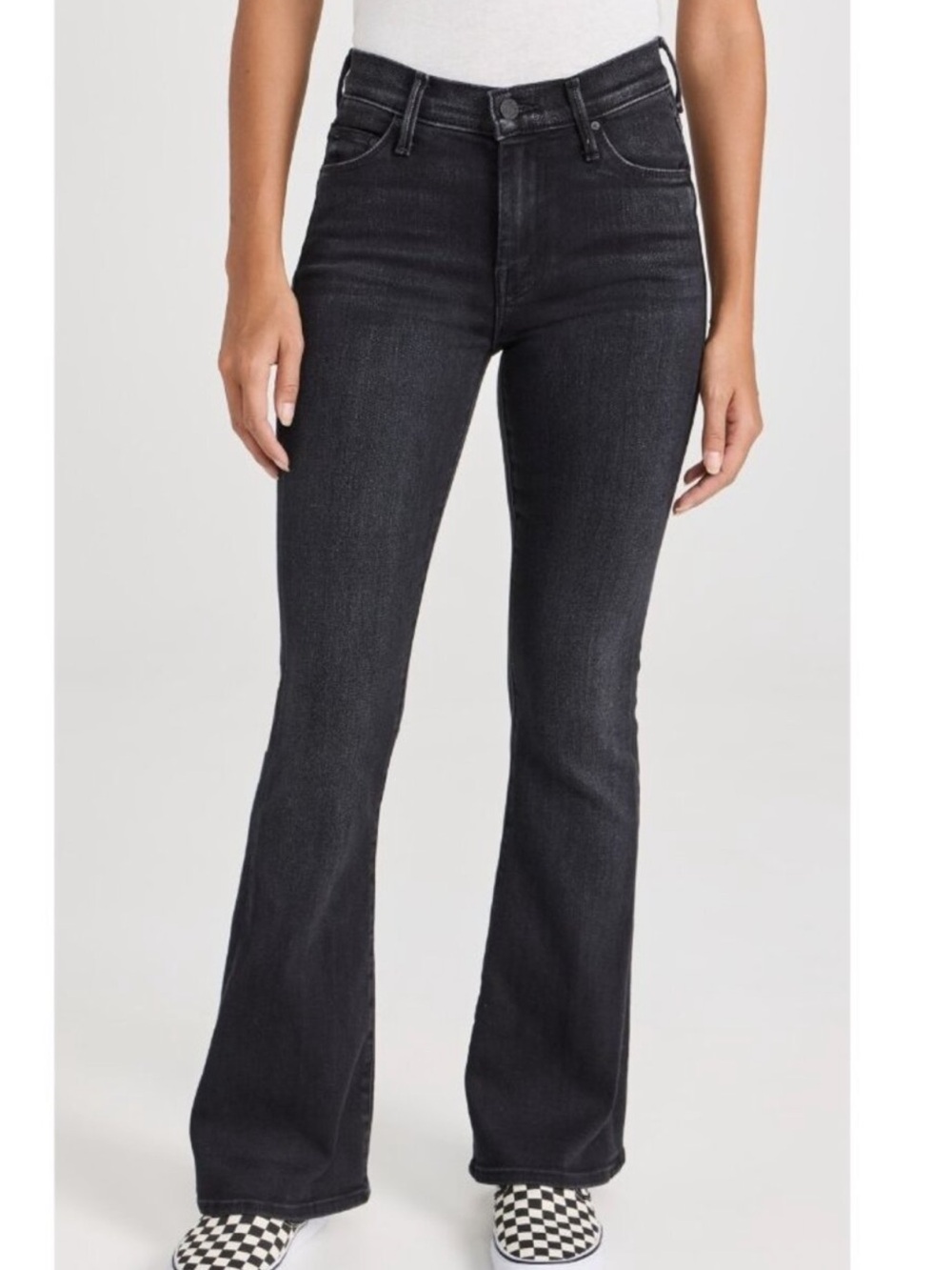 MOTHER High-Rise Flared Jeans The Weekender in Deep End black color